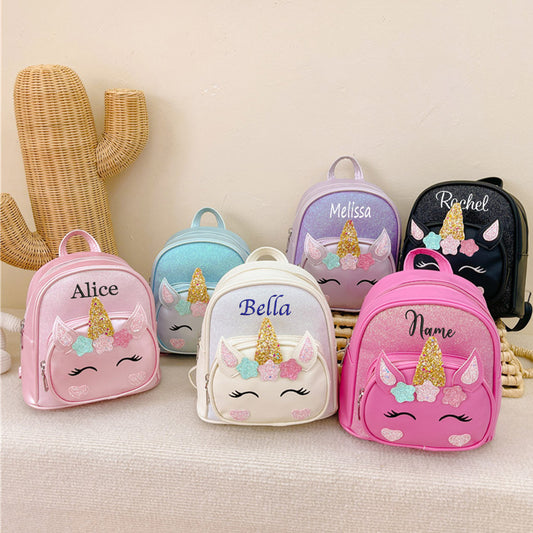 Personalized Embroidered Toddler-Size Unicorn Backpacks