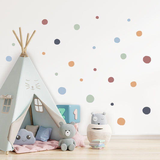 Boho Pastel Polka Dot Wall Stickers