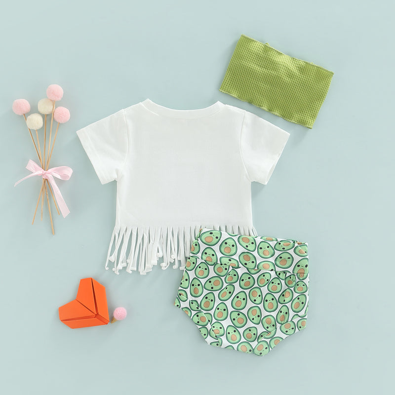 3 Piece Set | Avocado Baby Girl Outfit