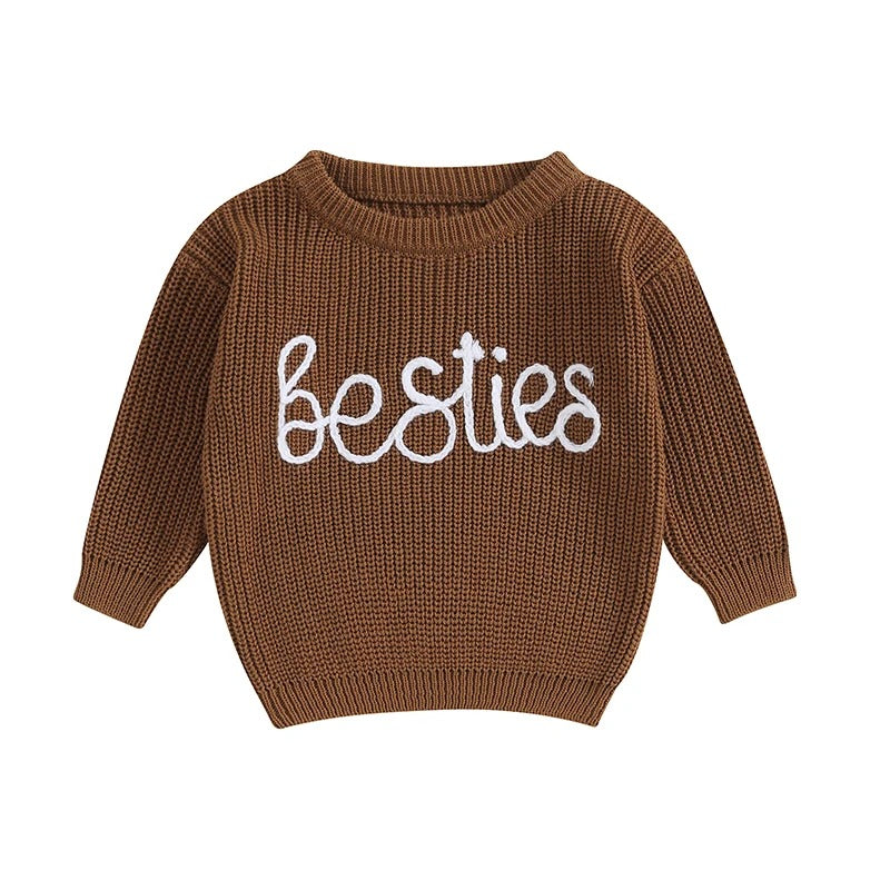 'Besties' Embroidered Knit Sweater *LISTING IS FOR ONE SWEATER*