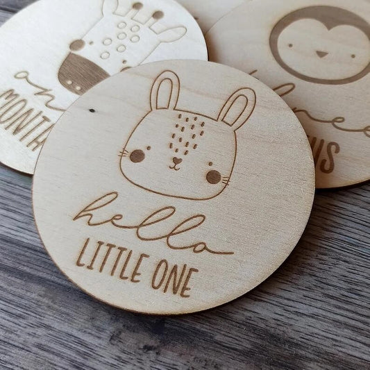 Animals Wooden Milestone Discs | Monthly Photo Props