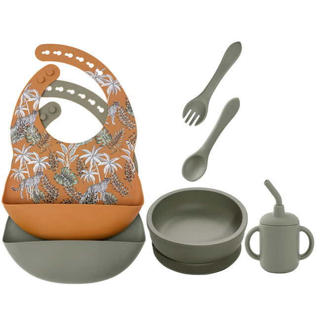 6-Piece Set | Printed Silicone Baby Dinnerware