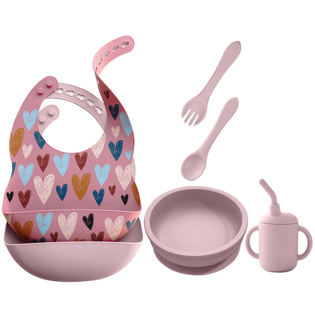 6-Piece Set | Printed Silicone Baby Dinnerware