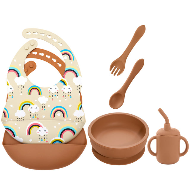 6-Piece Set | Printed Silicone Baby Dinnerware