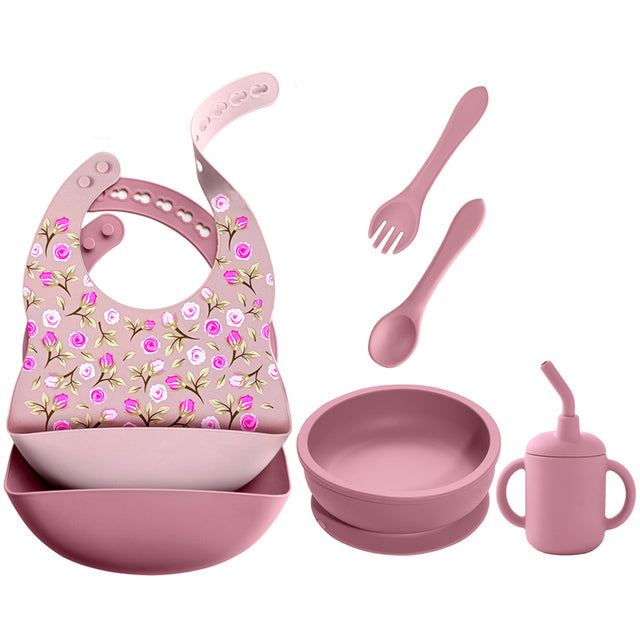 6-Piece Set | Printed Silicone Baby Dinnerware