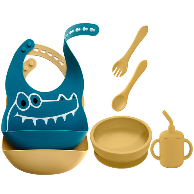 6-Piece Set | Printed Silicone Baby Dinnerware