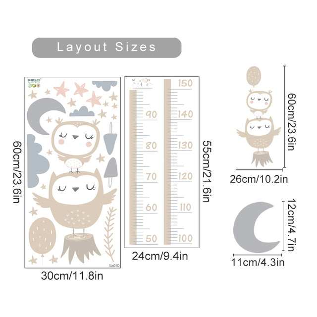 Animals Height Measurement Vinyl Wall Decals