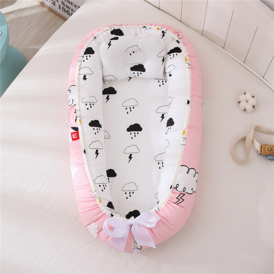 Portable Baby Lounger | Baby Nest With Pillow Cushion