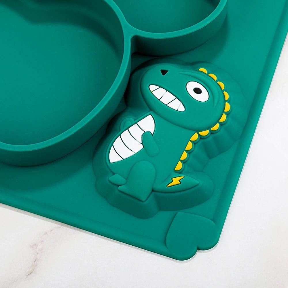 6-Piece Dino Silicone Dinnerware Set