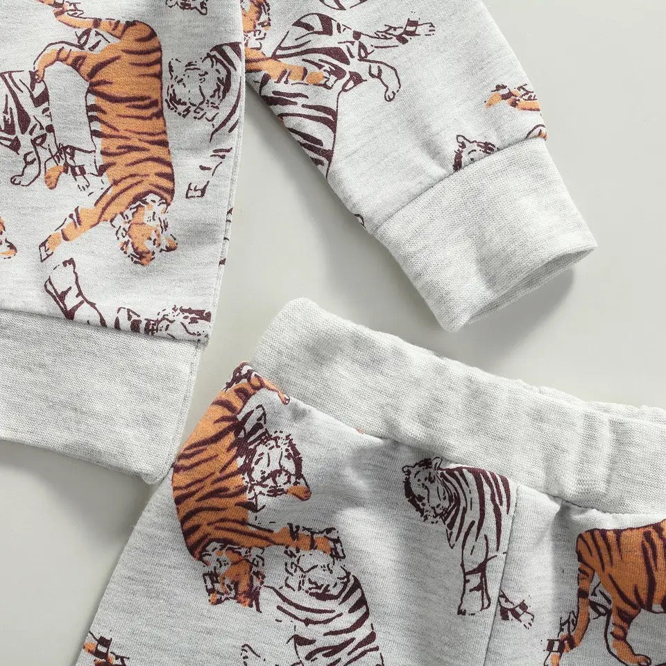 Tiger Print Pajama 2-Piece Set | Gender Neutral Set