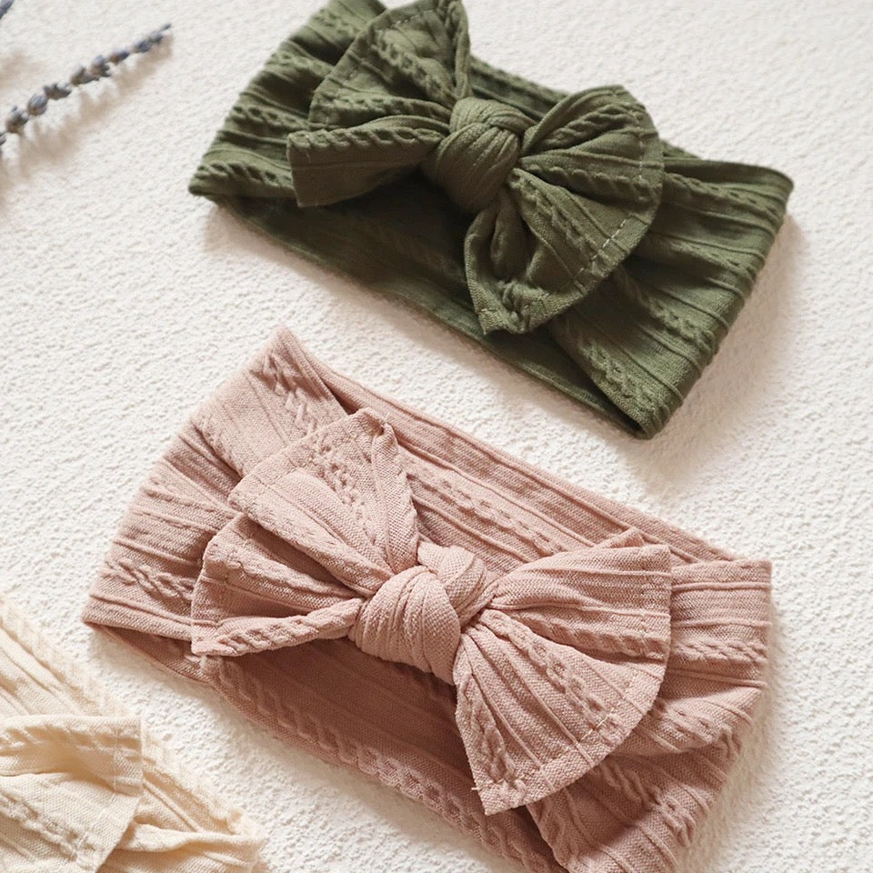 5 Pcs | Big Bow Baby Girl Knit Headbands