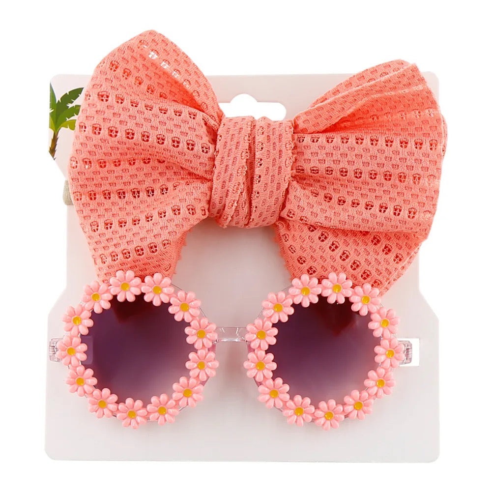 Baby Daisy Sunglasses & Bow Headband Set