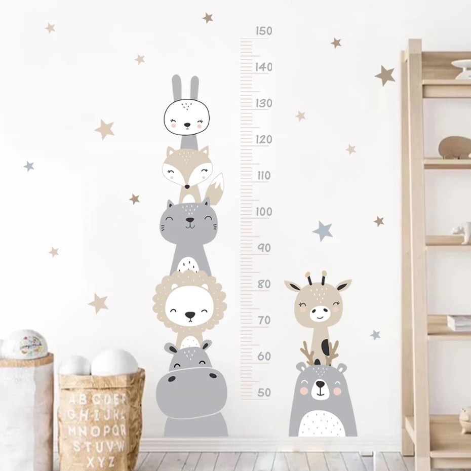 Animals Height Measurement Vinyl Wall Decals