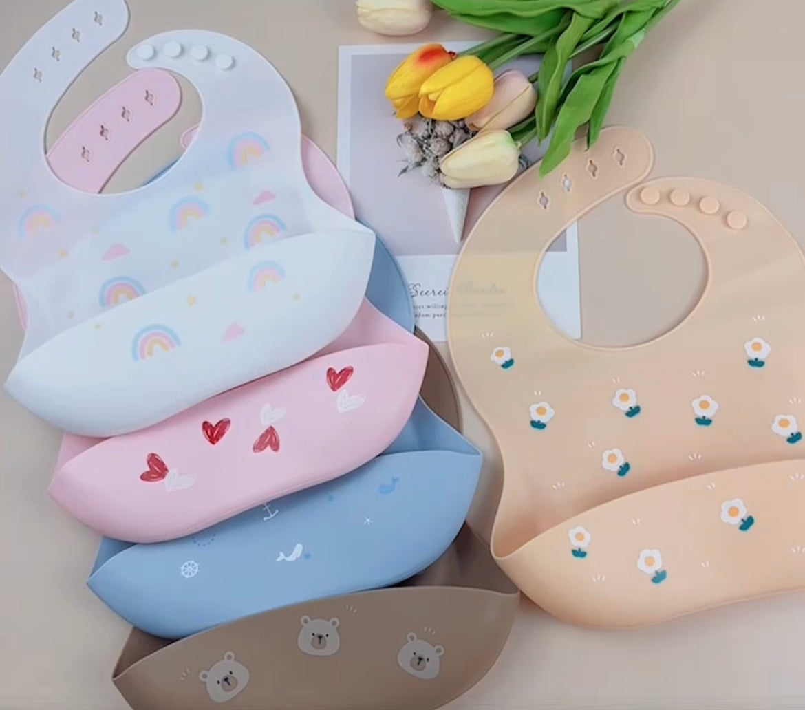 Silicone Daisy Floral Bibs | Rainbow Bibs