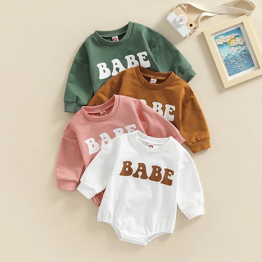 BABE | Thick Crewneck Pullover Sweater Onesie