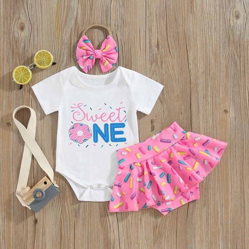 Sweet One | Donut 3-Piece Birthday Outfit