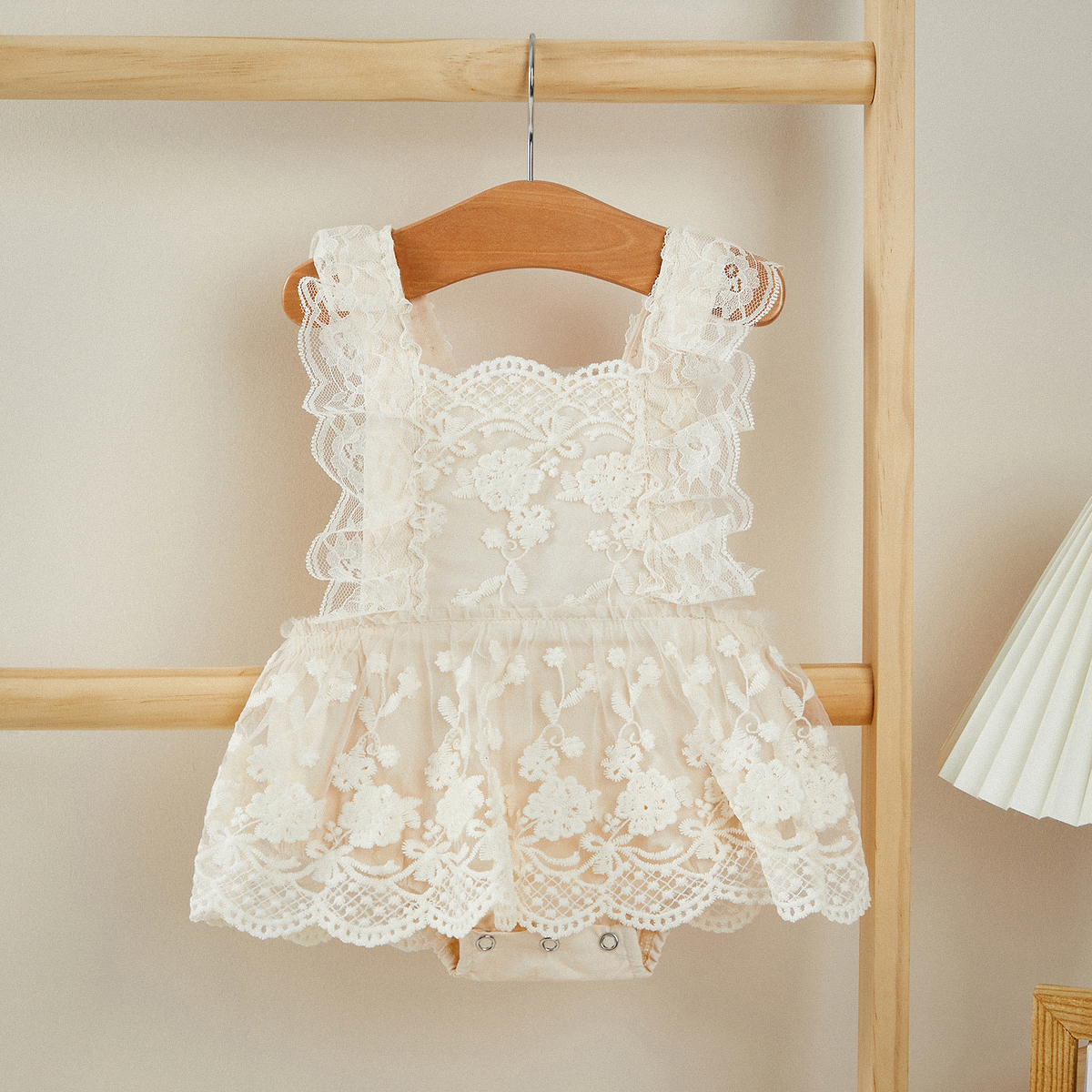 Baby Girl Floral Lace Adjustable Strap Dress