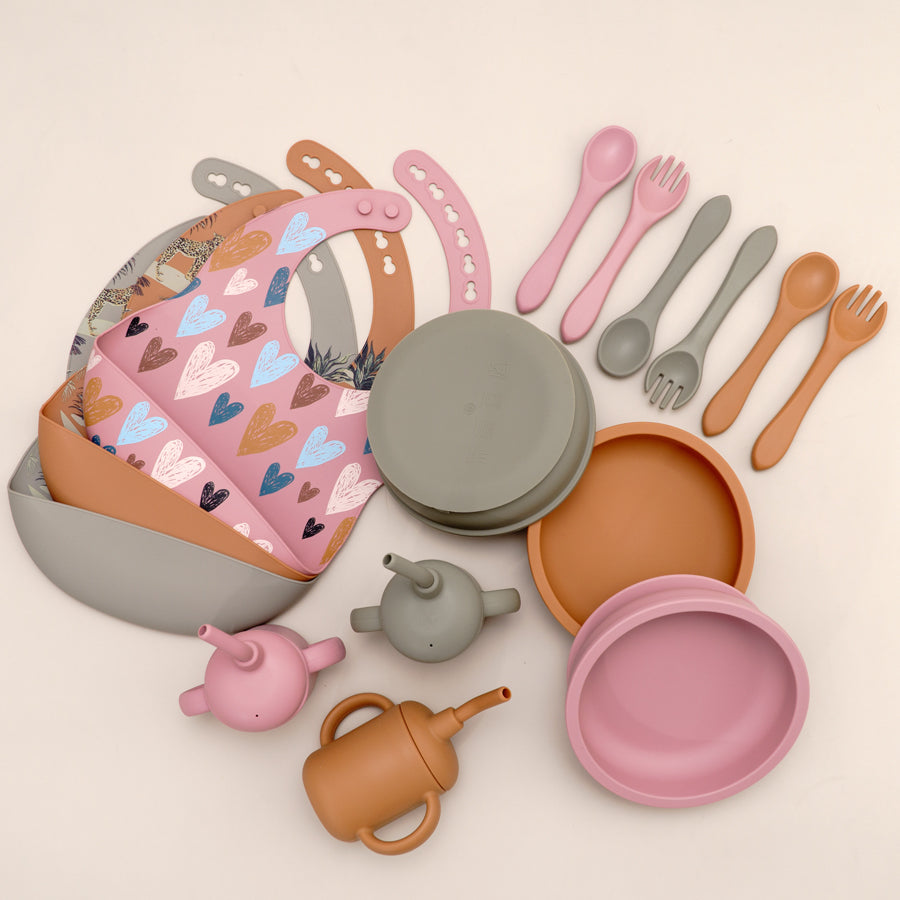 6-Piece Set | Printed Silicone Baby Dinnerware