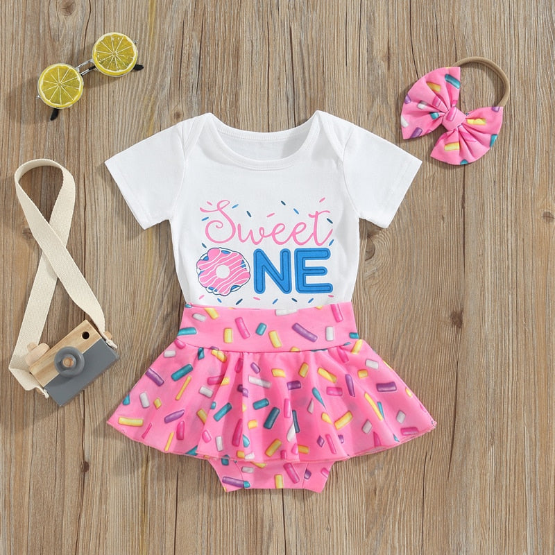 Sweet One | Donut 3-Piece Birthday Outfit