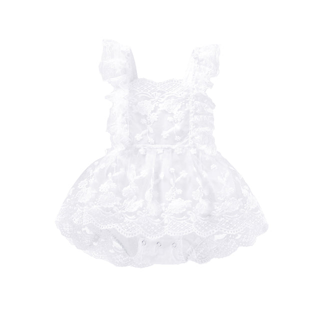 Baby Girl Floral Lace Adjustable Strap Dress