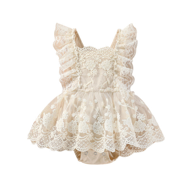 Baby Girl Floral Lace Adjustable Strap Dress