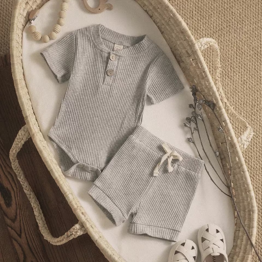 Gender Neutral Romper Set | Shorts + Short-Sleeve Shirt