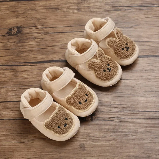 Gender Neutral | Bunny & Bear Face Baby Shoes