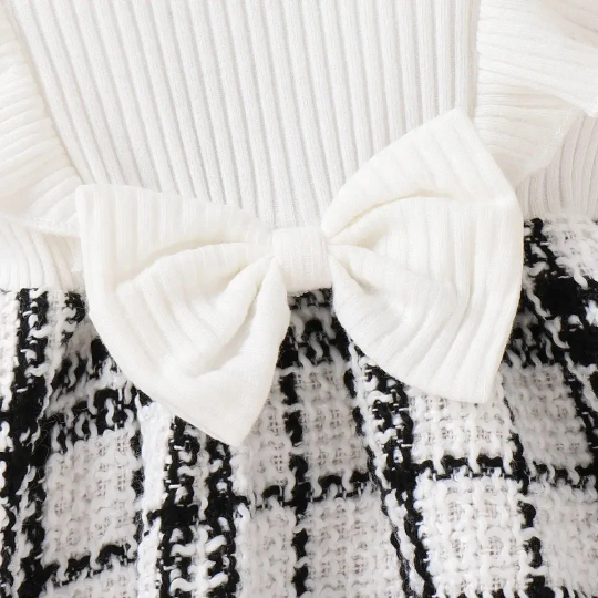 Baby Girl Plaid Dress & Headband Outfit