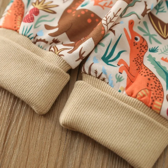 Long Sleeve Dinosaur Pullover Sweater & Pants Set