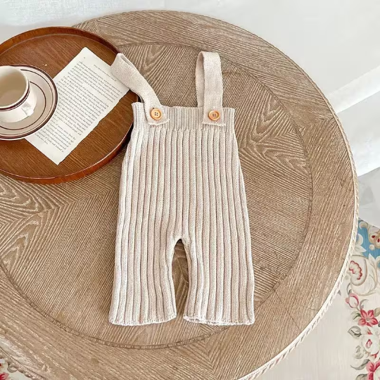 Baby High Waisted Knitted Overall Pants | Gender Neutral