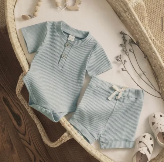 Gender Neutral Romper Set | Shorts + Short-Sleeve Shirt