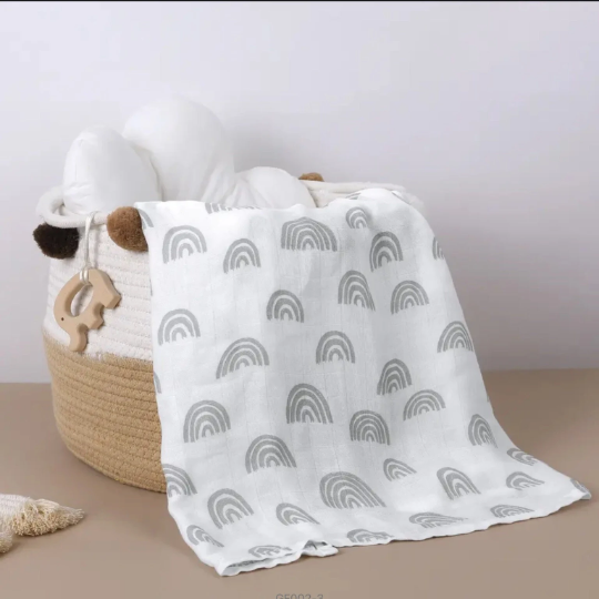 2 Pcs Baby Muslin Swaddle | 70x70cm | Bamboo + Cotton Muslin Blanket