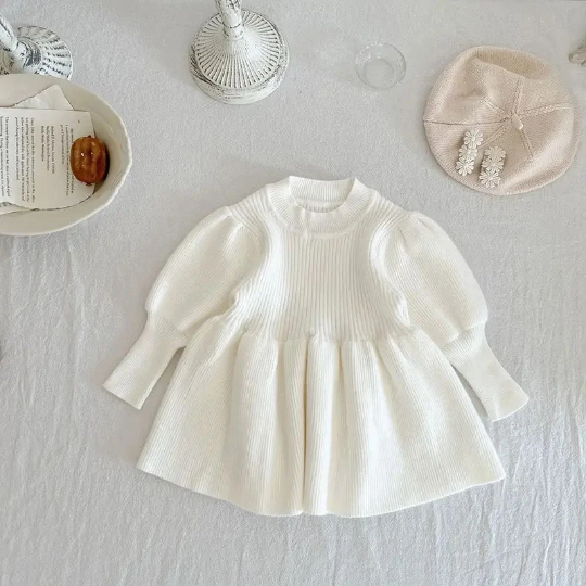 Baby Girl Knee Length Knit Dress