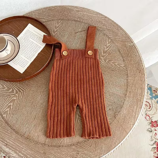 Baby High Waisted Knitted Overall Pants | Gender Neutral