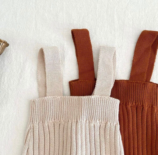 Baby High Waisted Knitted Overall Pants | Gender Neutral