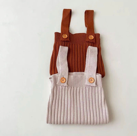 Baby High Waisted Knitted Overall Pants | Gender Neutral