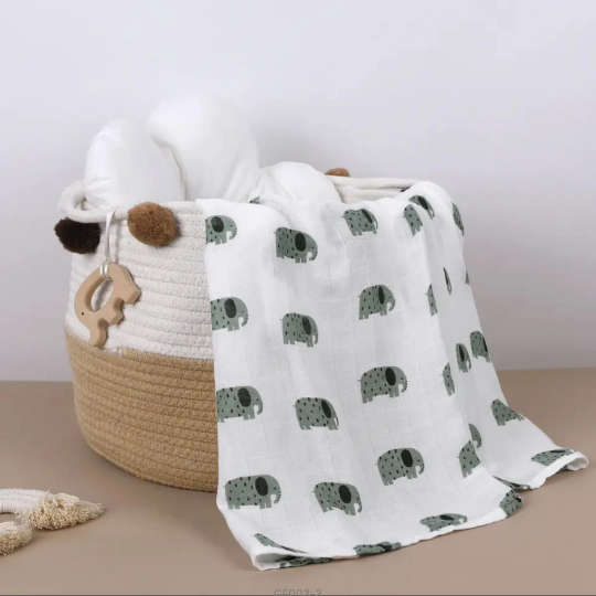 2 Pcs Baby Muslin Swaddle | 70x70cm | Bamboo + Cotton Muslin Blanket