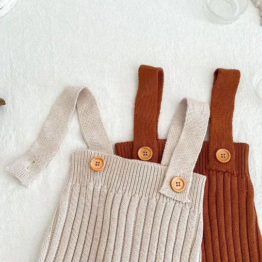 Baby High Waisted Knitted Overall Pants | Gender Neutral