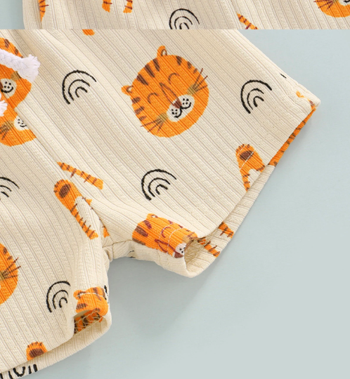 Monkey, Cat, Bear | Animal Print Short Sleeve T-Shirt & Shorts Set