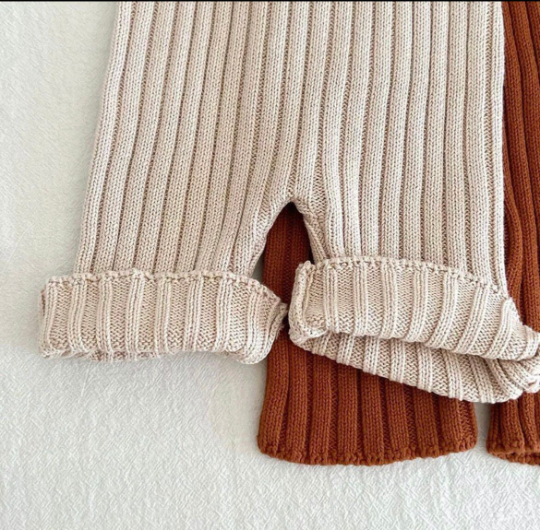 Baby High Waisted Knitted Overall Pants | Gender Neutral