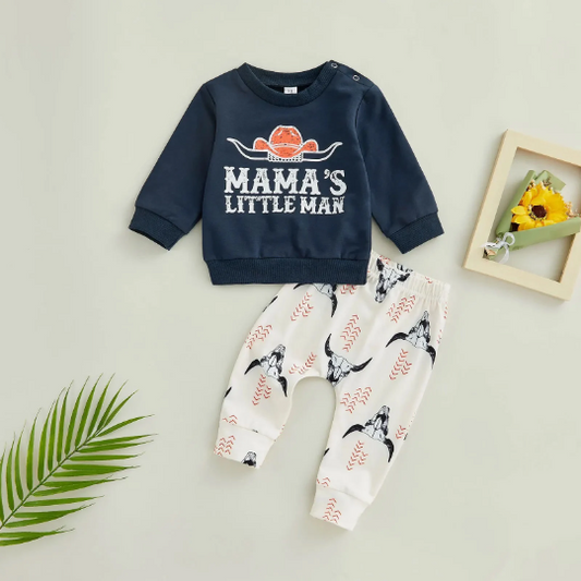 2 Piece Set | Cowboy Print Baby Boy Outfit