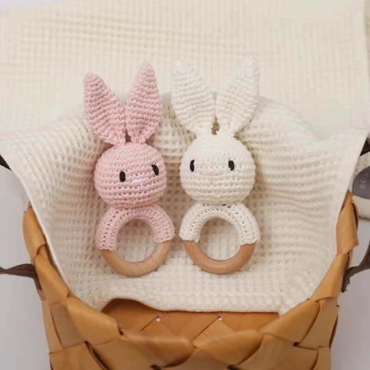 Crochet Bunny Rattle and Teether