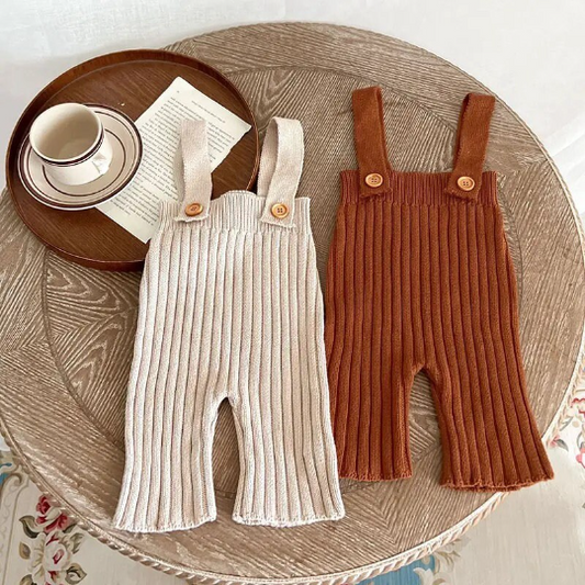 Baby High Waisted Knitted Overall Pants | Gender Neutral